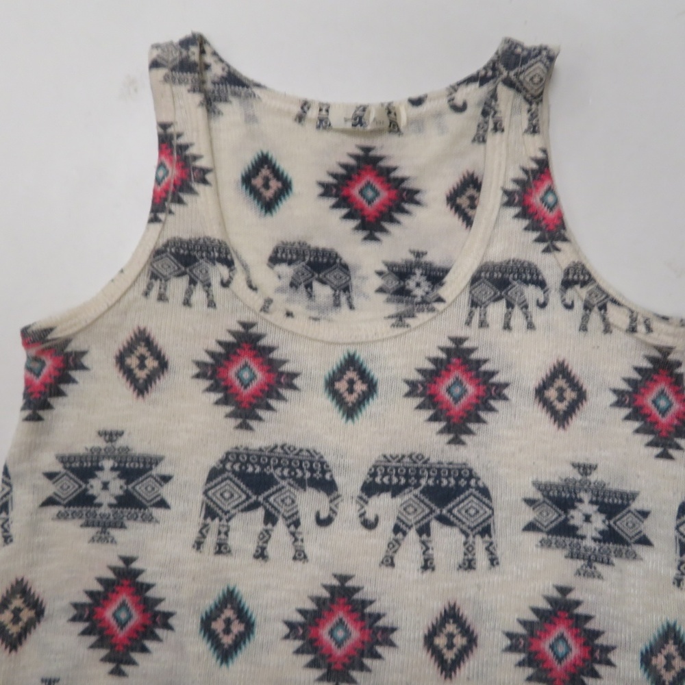 Gaze USA Elephant Print Pull Over‎ Knit Tank Top - Picture 2 of 3